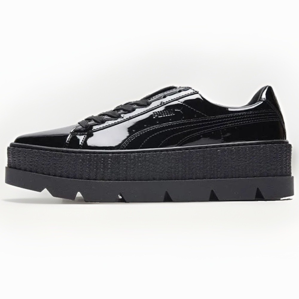NEW Puma x Fenty Rhianna Pointy Creeper Platform Black Patent Leather Shoe 6.5